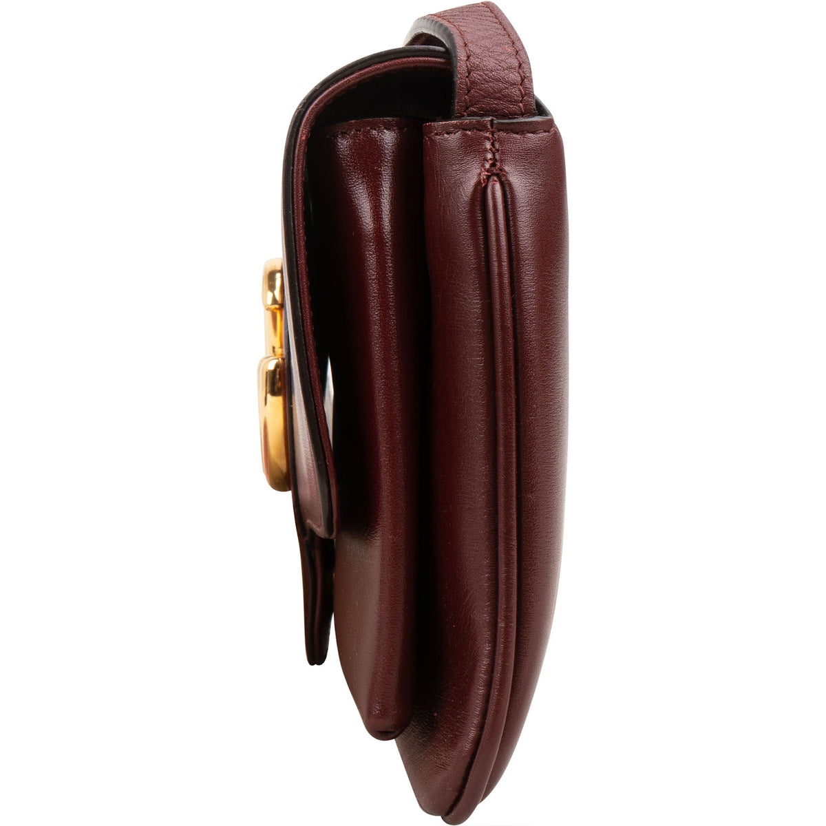 Gucci Bordeaux Leather GG Arli Small Crossbody Bag
