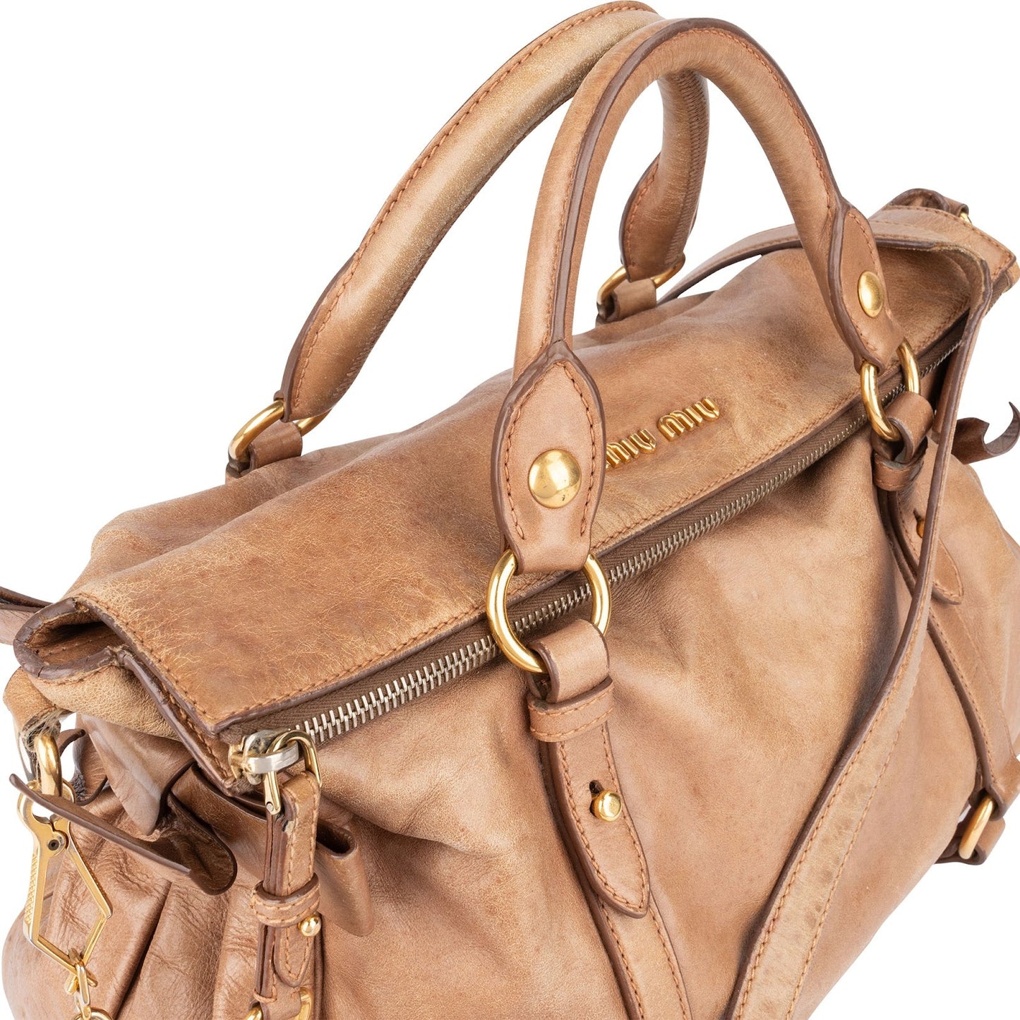 Miu Miu Vitello Lux Bow Shoulder Bag