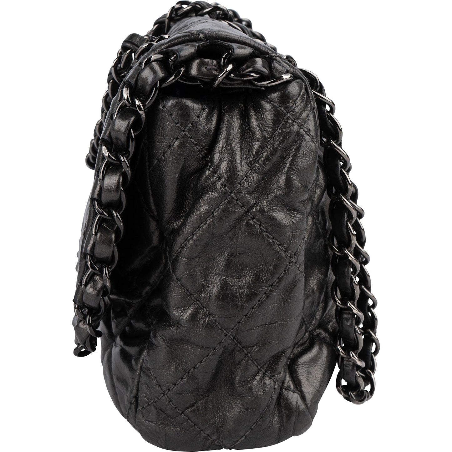 Chanel Quilted Calfskin Chain Me East West Single Flap Shoulder Bag