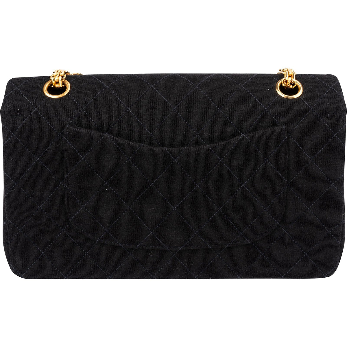 Chanel Quilted Jersey 24K Gold Medium Double Flap Crossbody Bag
