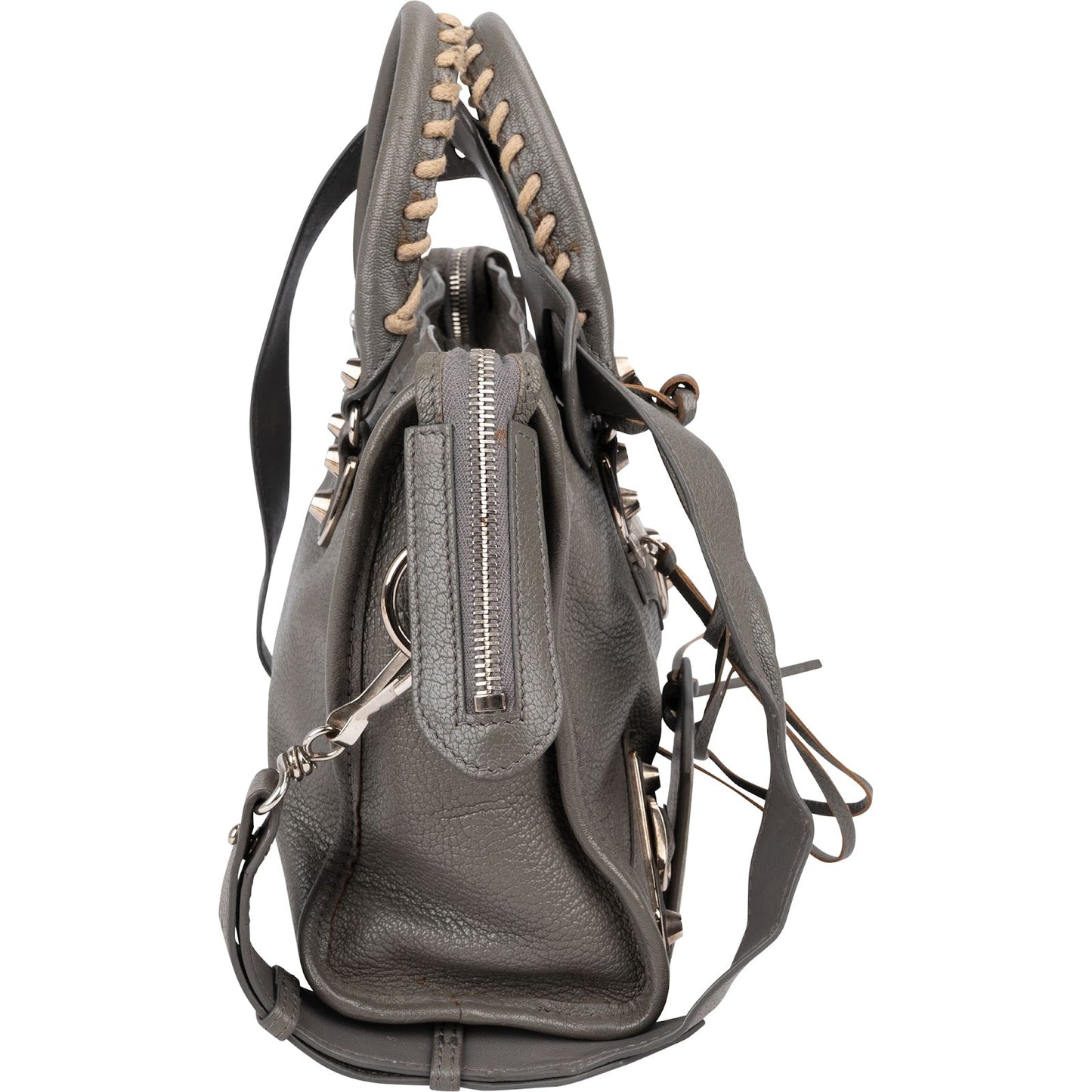Balenciaga Classic Grey Leather City Handbag