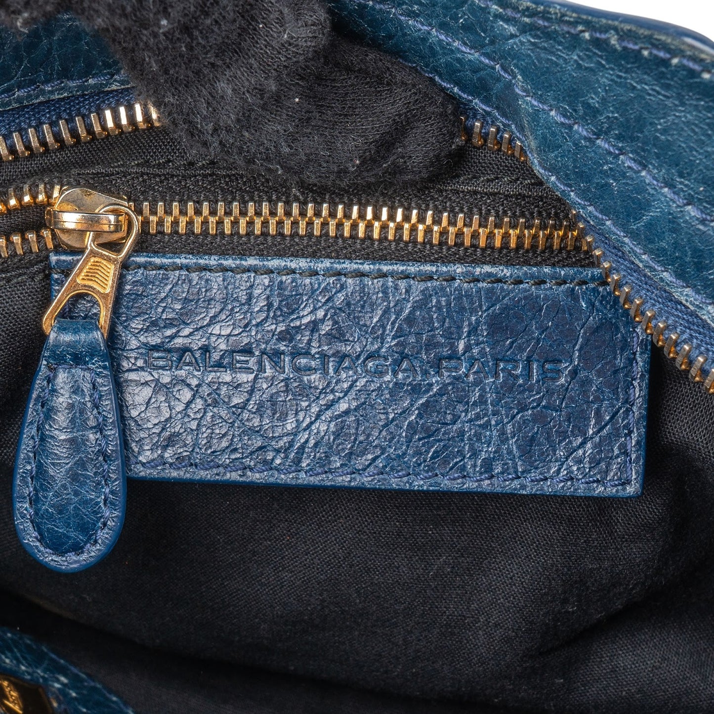 Balenciaga Blue Leather Mini City Handbag