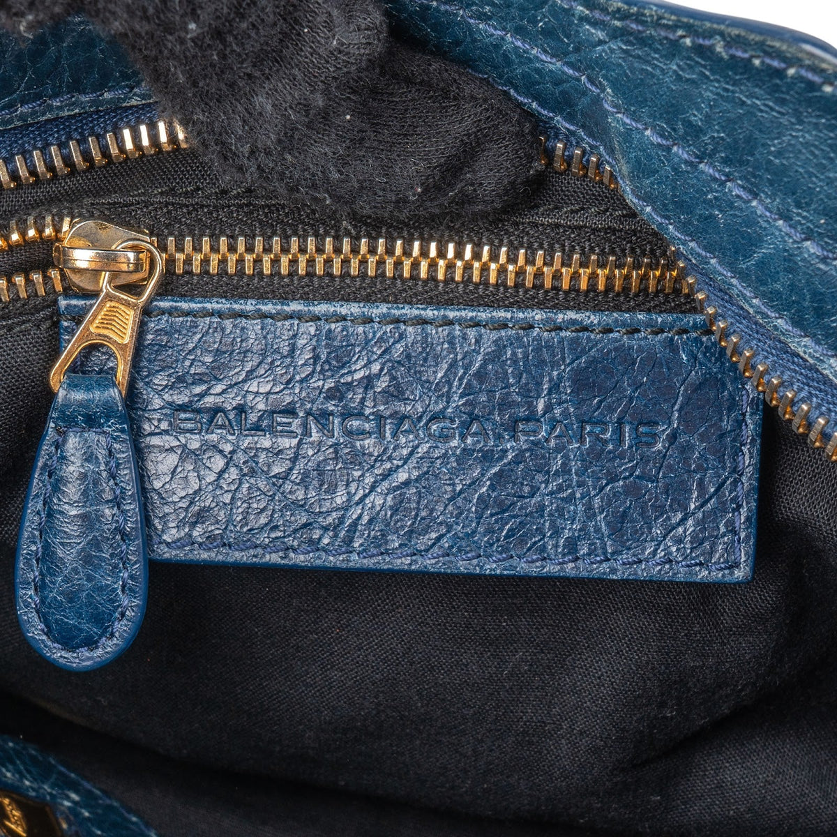Balenciaga Blue Leather Mini City Handbag