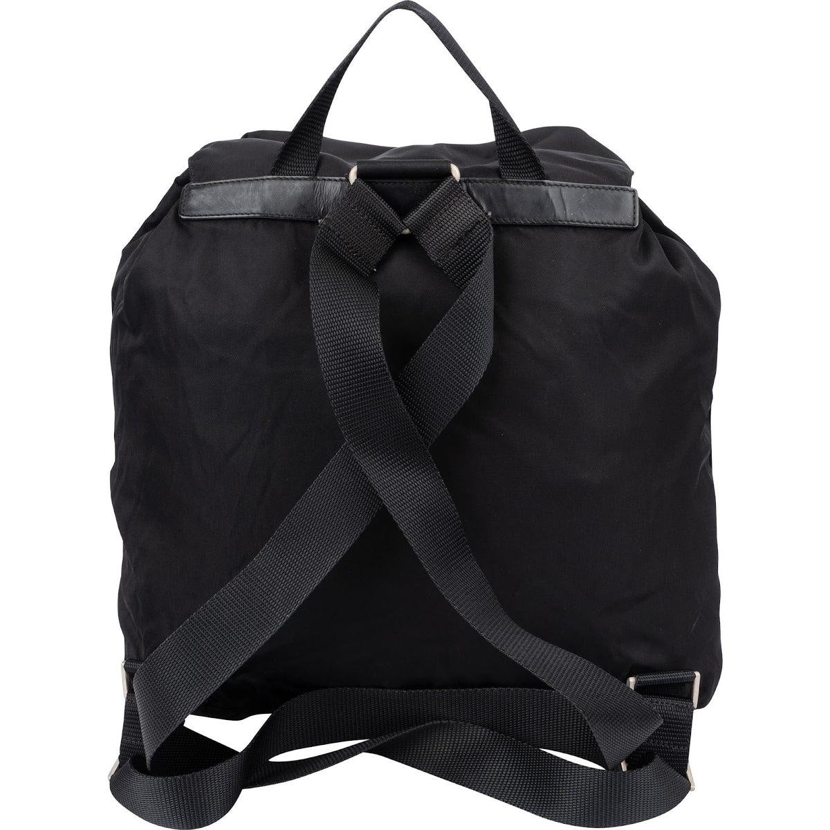 Prada Black Nylon Triangle Backpack