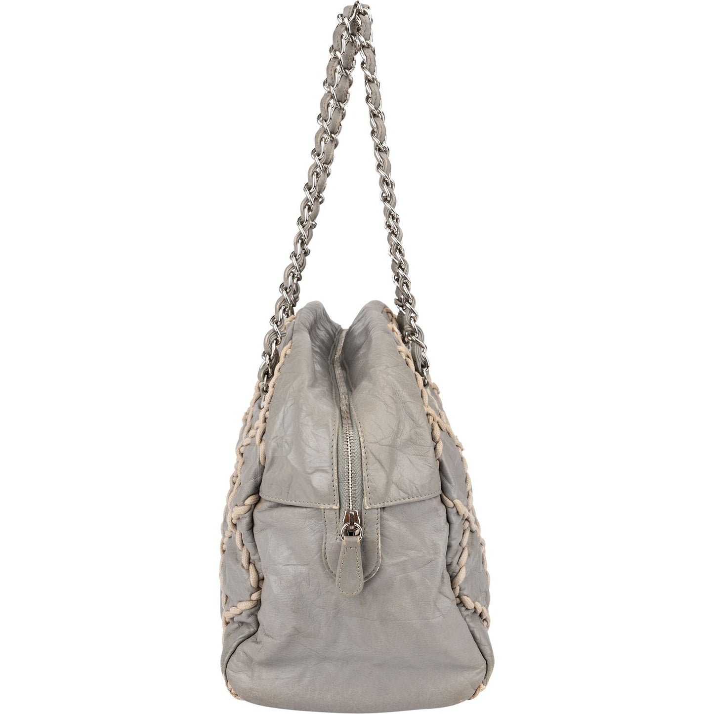 Chanel Crinkled Leather Braided Bowler Shoulder Bag