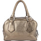 Prada Metallic Pebbled Leather Bauletto Handbag