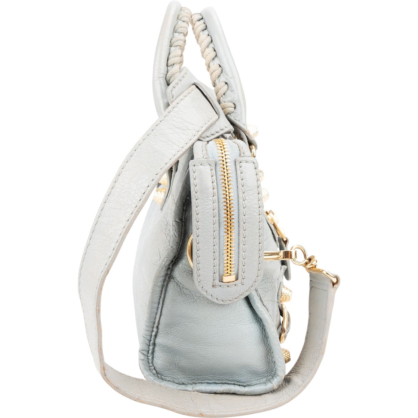 Balenciaga Blue Leather Mini City Handbag