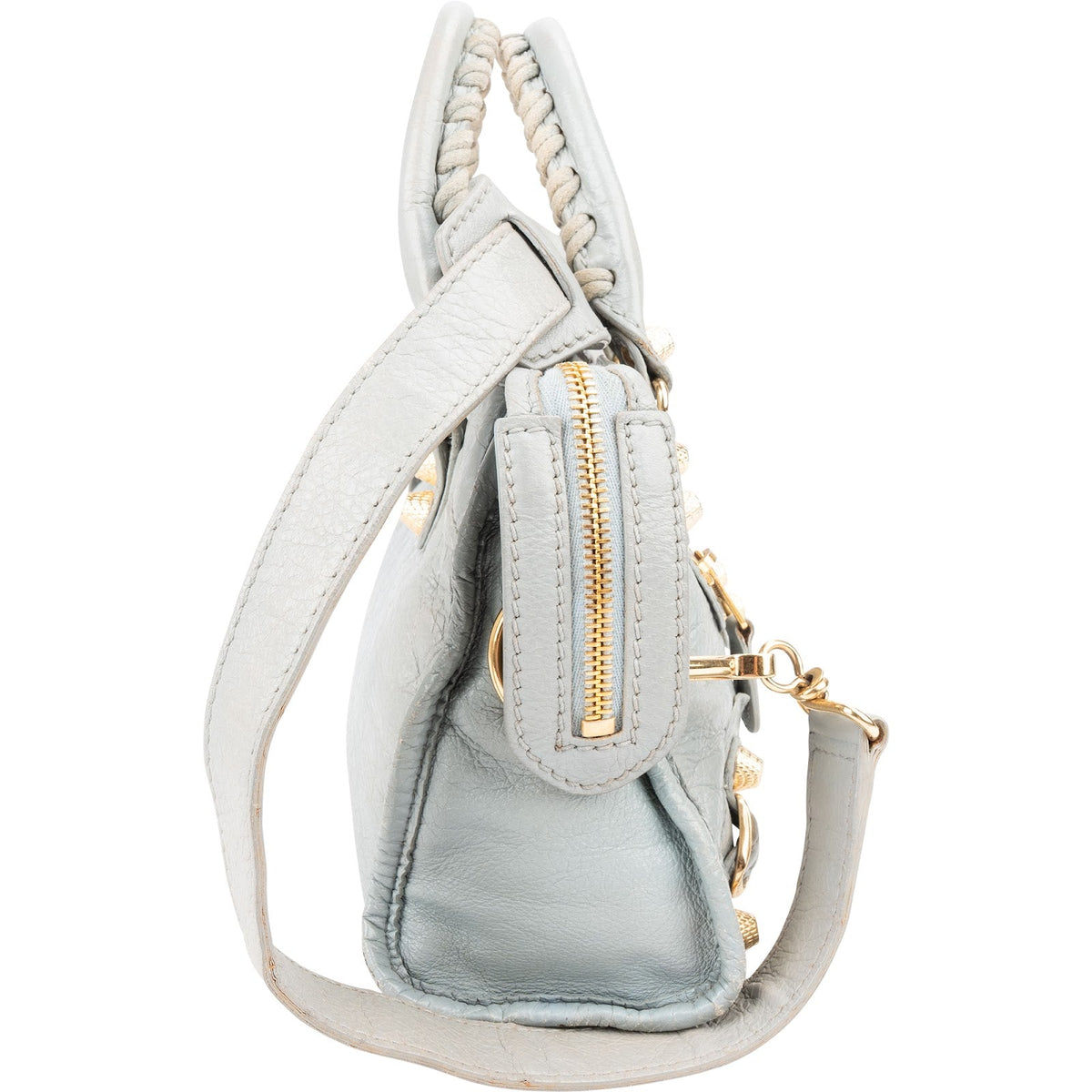 Balenciaga Blue Leather Mini City Handbag