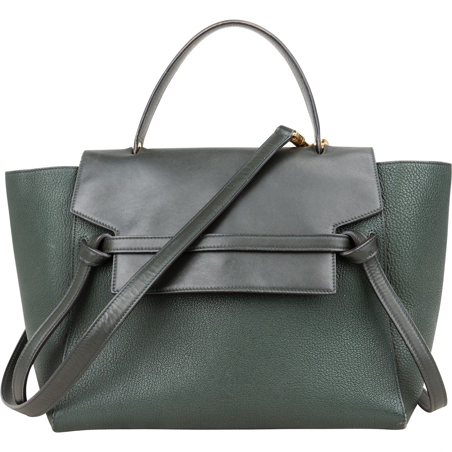 Celine Dark Green Leather Belt Handbag