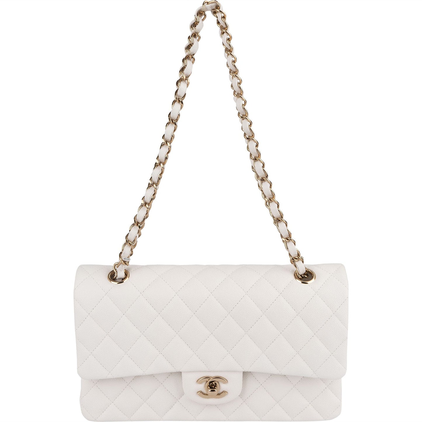 Chanel Quilted Caviar Leather Medium Double Flap Shoulder Bag