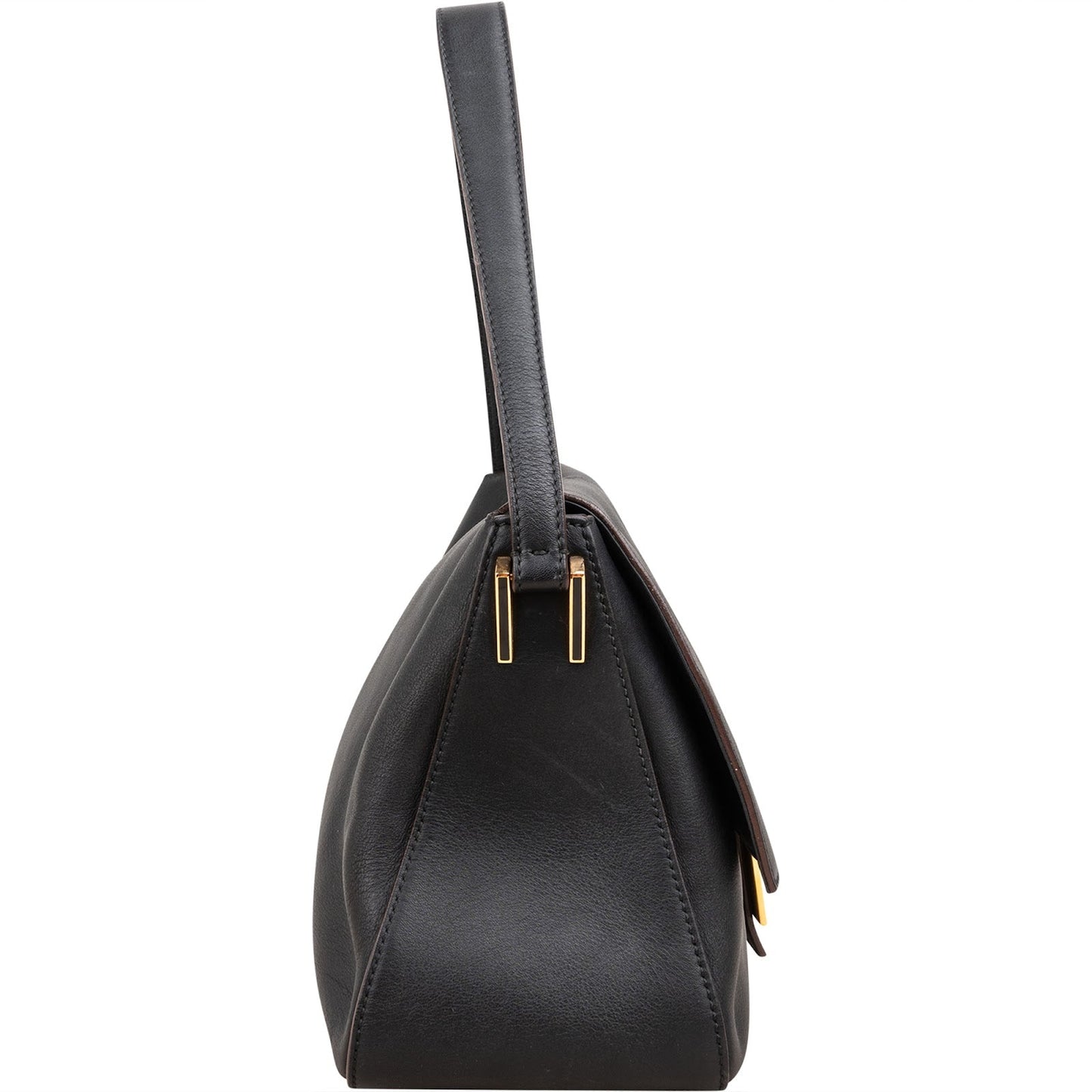 Fendi Black Leather Mamma Baguette Shoulder Bag