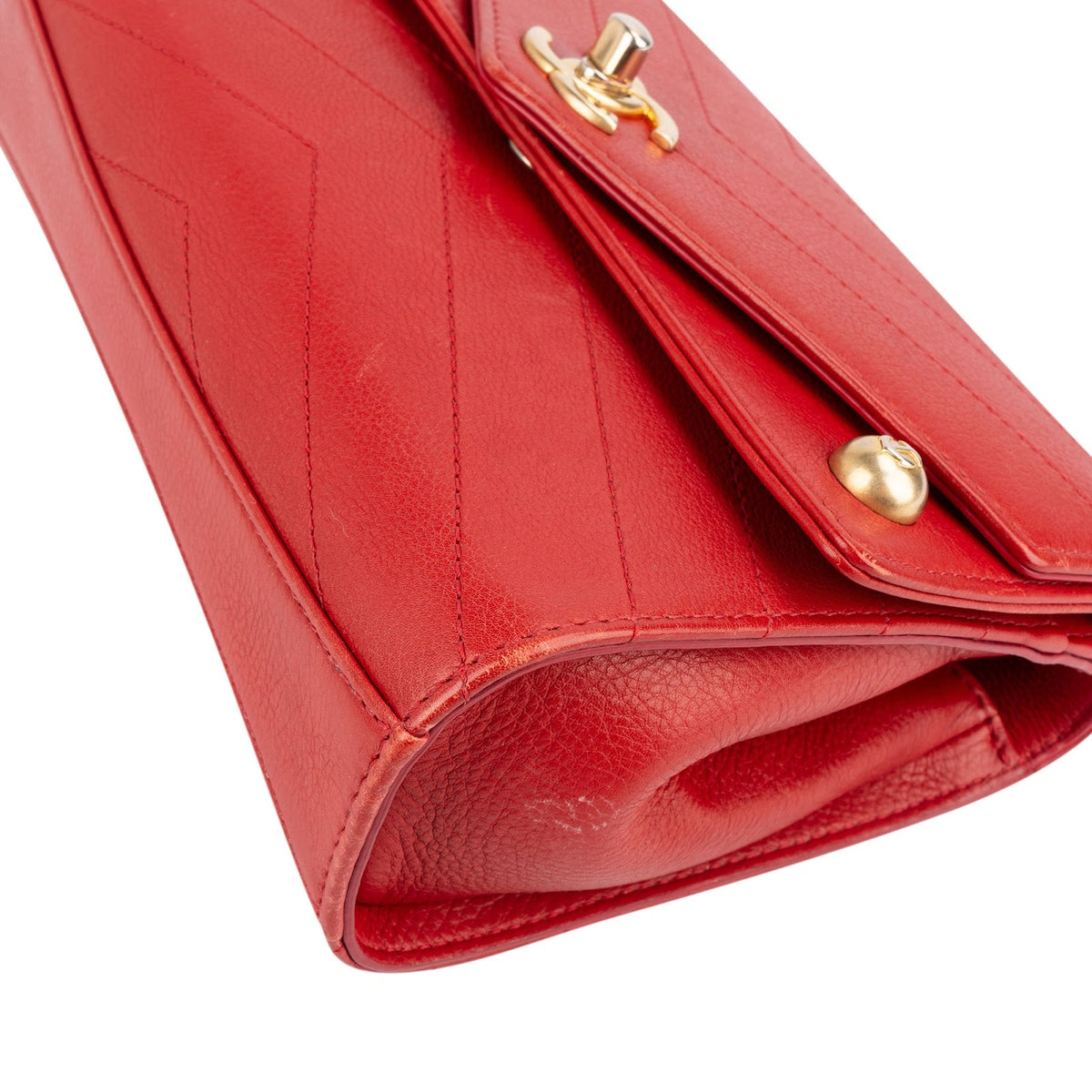 Chanel Envelope Double Flap aus Chevron-Leder – Ansicht 8