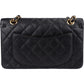 Chanel Quilted Caviar Leather Gold Small Double Flap Shoulder Bag