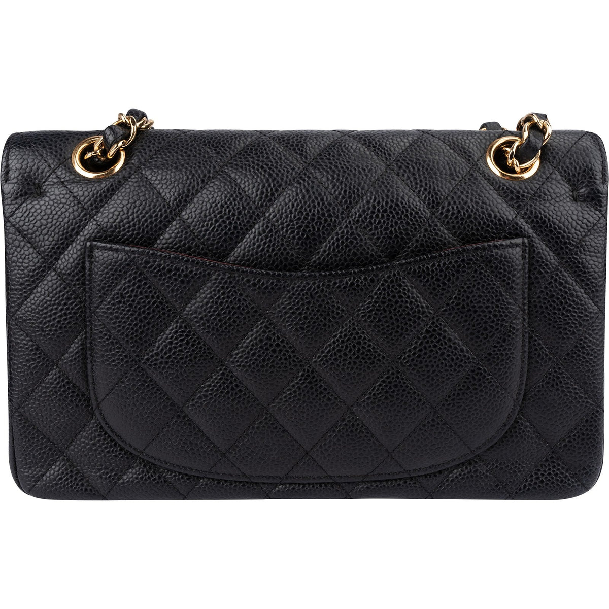 Chanel Quilted Caviar Leather Gold Small Double Flap Shoulder Bag