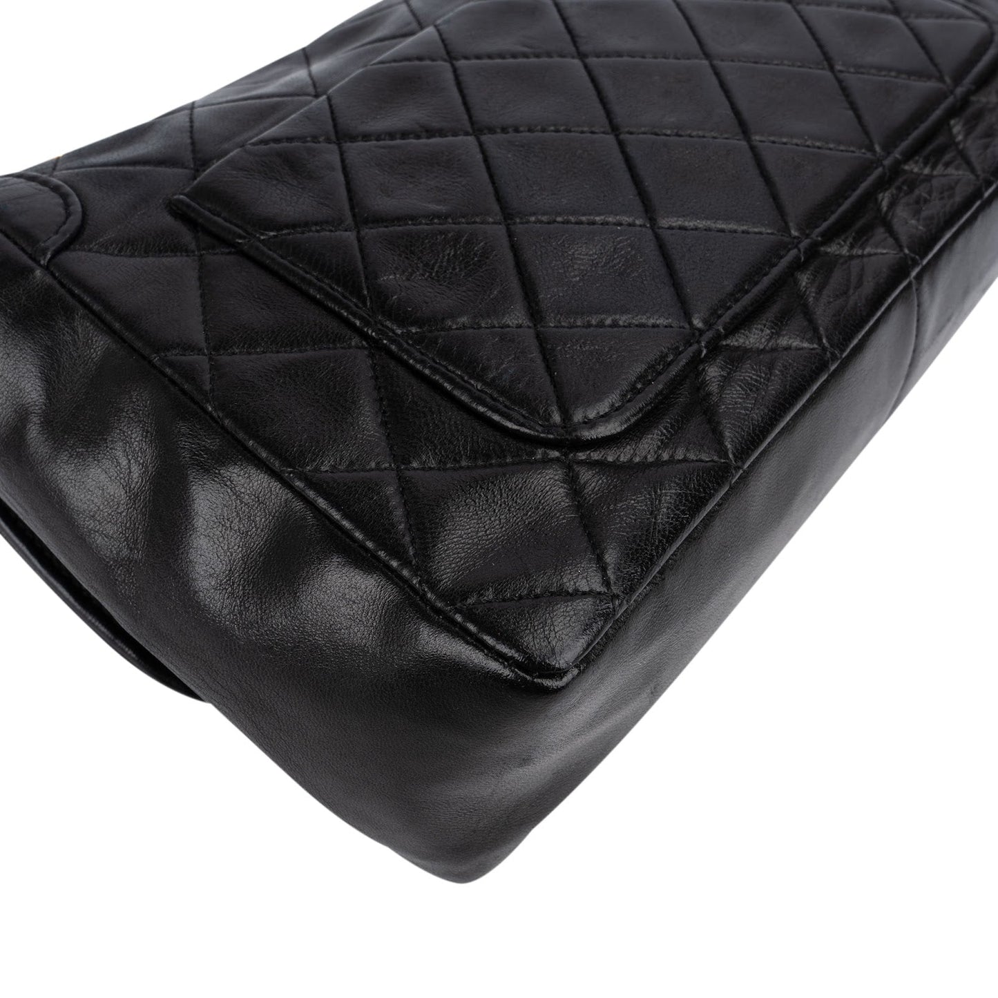 Chanel Quilted Lambskin 24K Gold Single Flap Crossbody Bag
