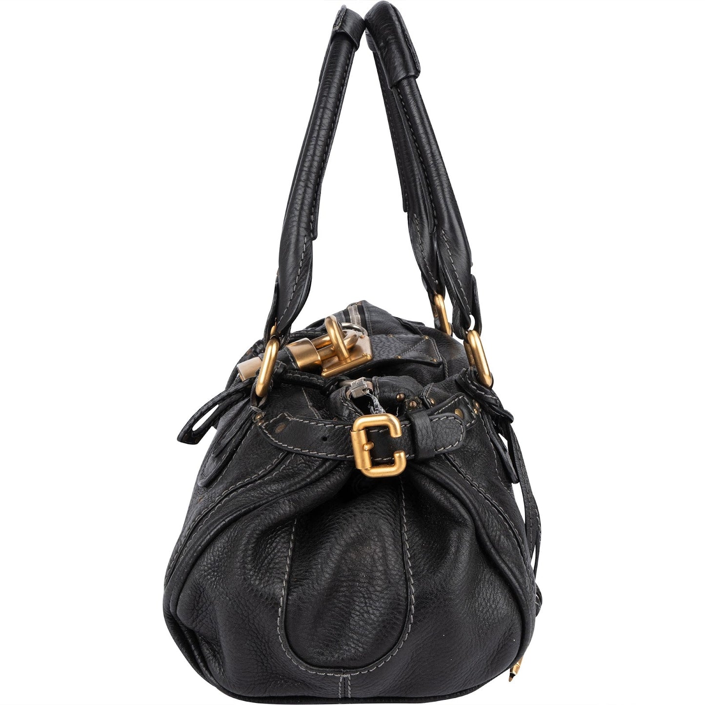 Chloé Pebbled Leather Paddington Satchel Handbag