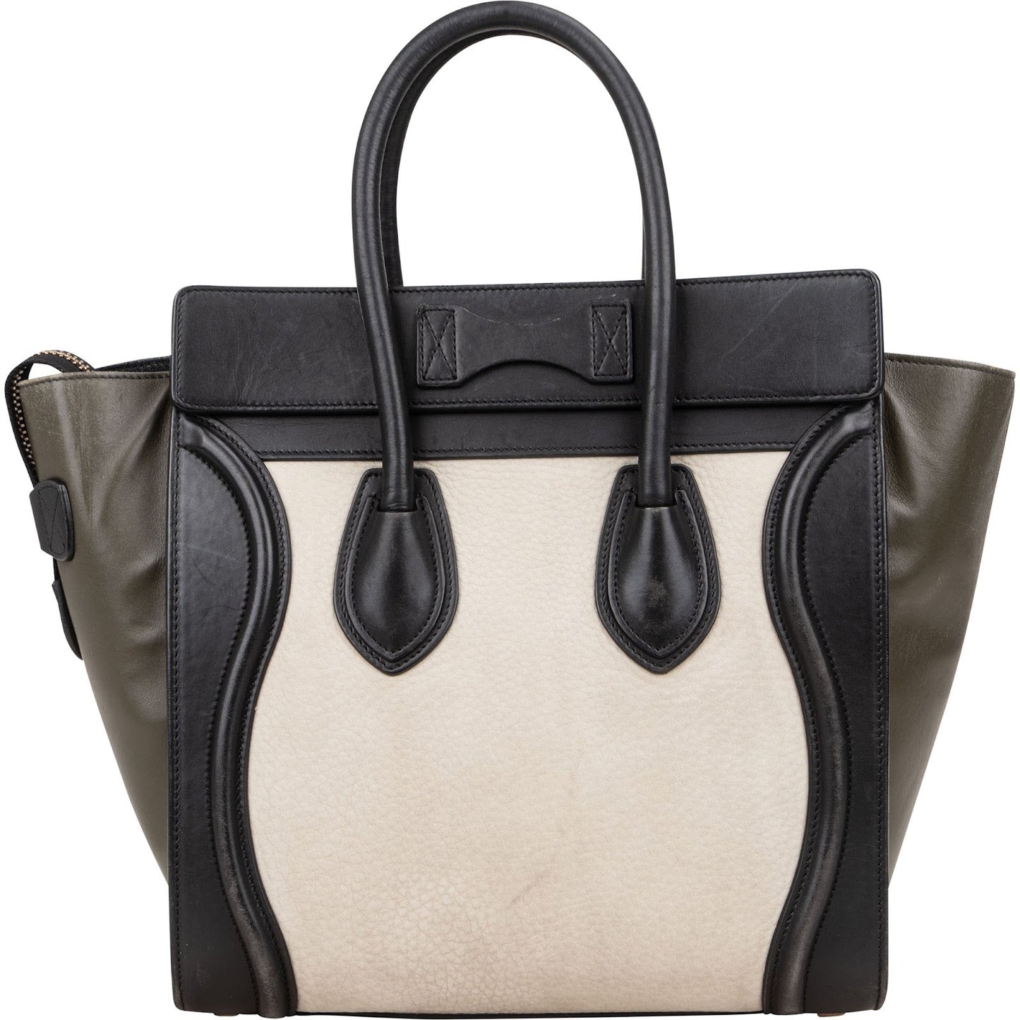Céline Tricolor Leather Luggage Handbag