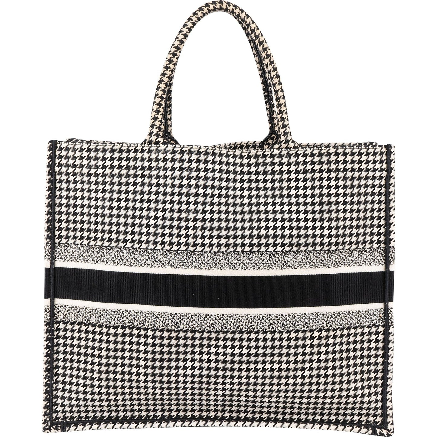 Christian Dior Houndstooth Monogram Canvas Book Tote Handbag