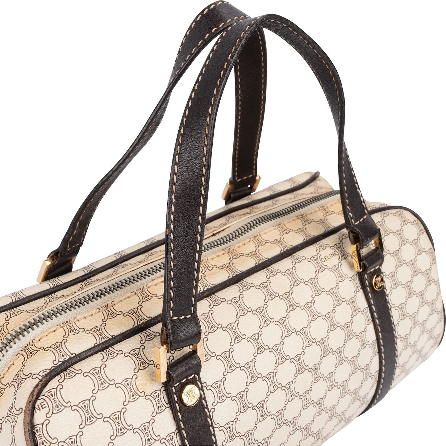 Celine Macadam Monogram Small Boston Handbag