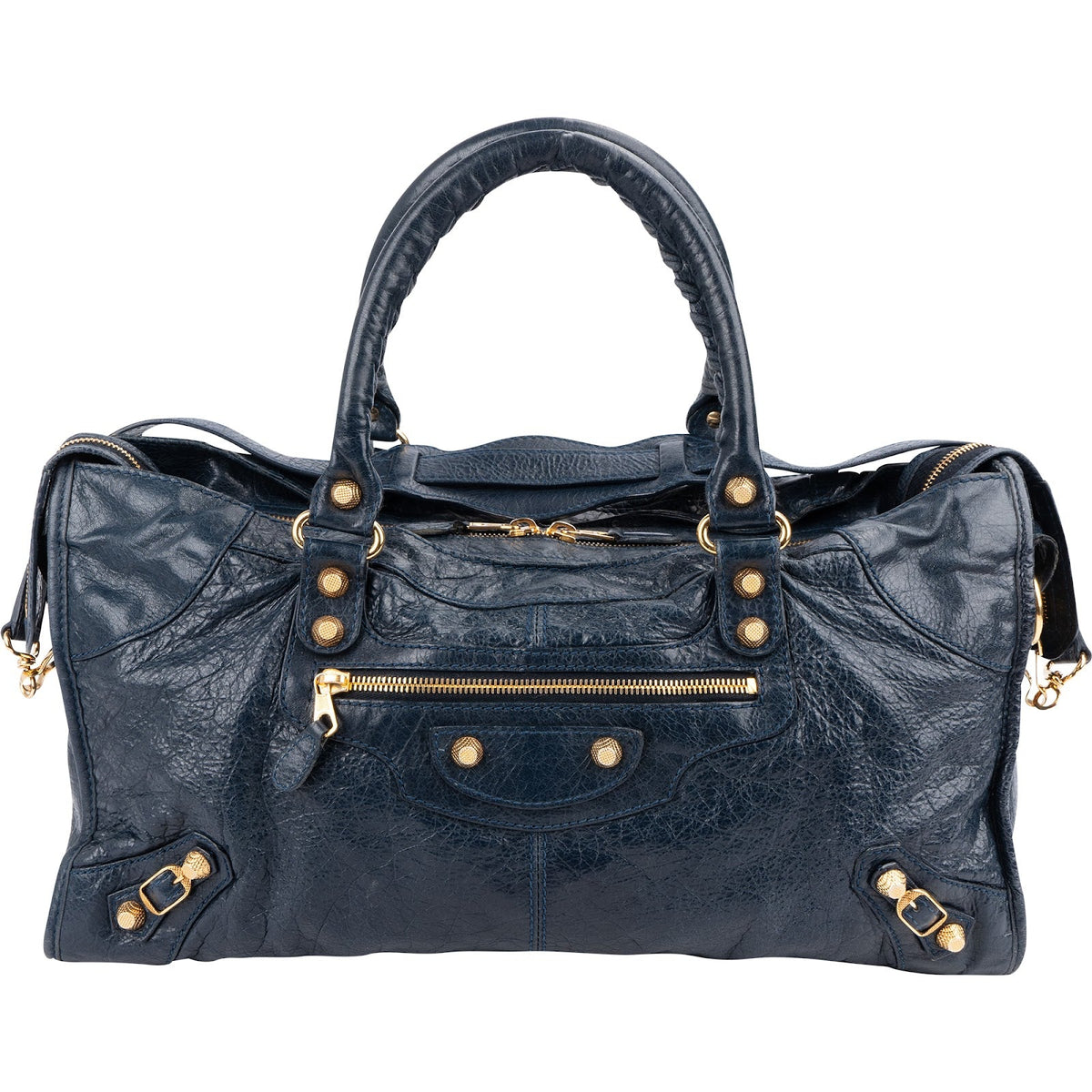 Balenciaga Blue Leather City Handbag