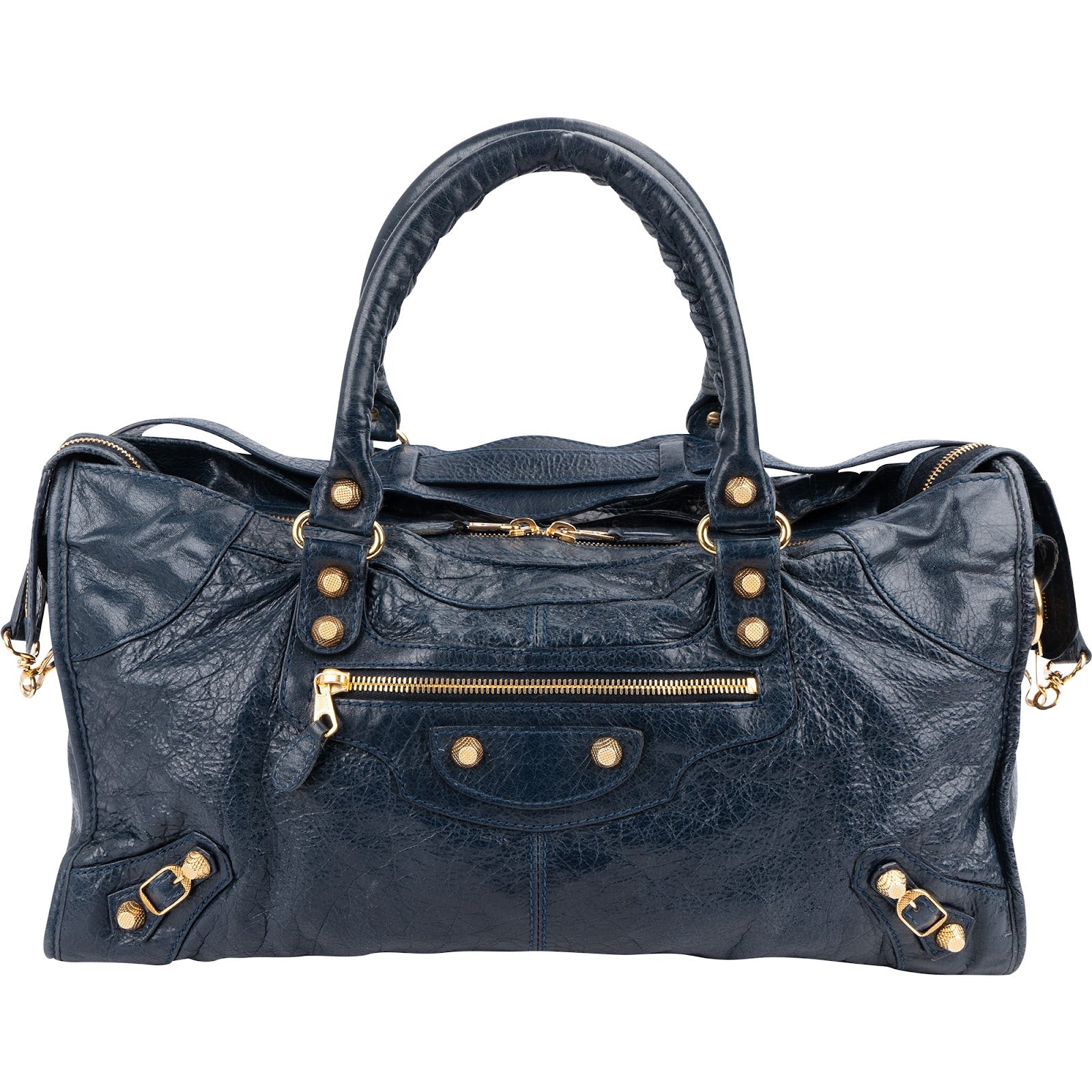 Balenciaga Blue Leather City Handbag