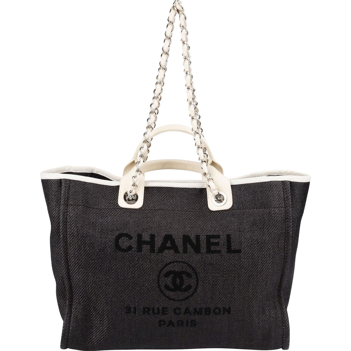 Chanel Denim Deauville Tote Shoulder Bag