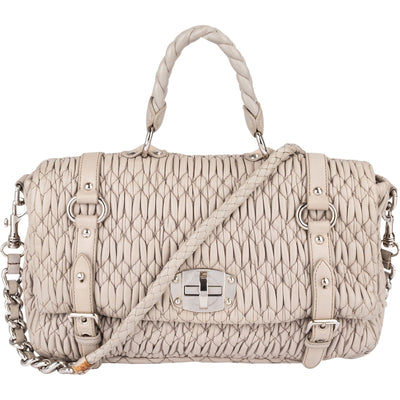 Miu Miu Quilted Leather Coffer Handbag