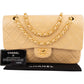 Chanel Quilted Lambskin 24K Medium Gold Double Flap Shoulder Bag