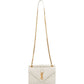 Saint Laurent Quilted Grain de Poudre Leather Small Envelope Crossbody Bag
