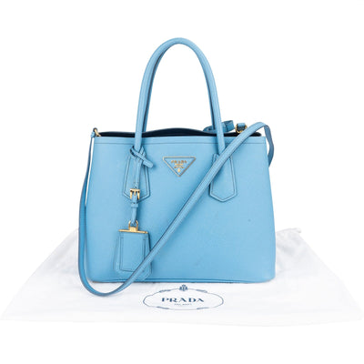 Prada Saffiano Leather Small Double Handbag