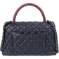 Chanel Quilted Caviar Leather Lizard Coco Handle Flap Handbag