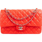 Chanel Quilted Lambskin Palladium Medium Double Flap Shoulder Bag