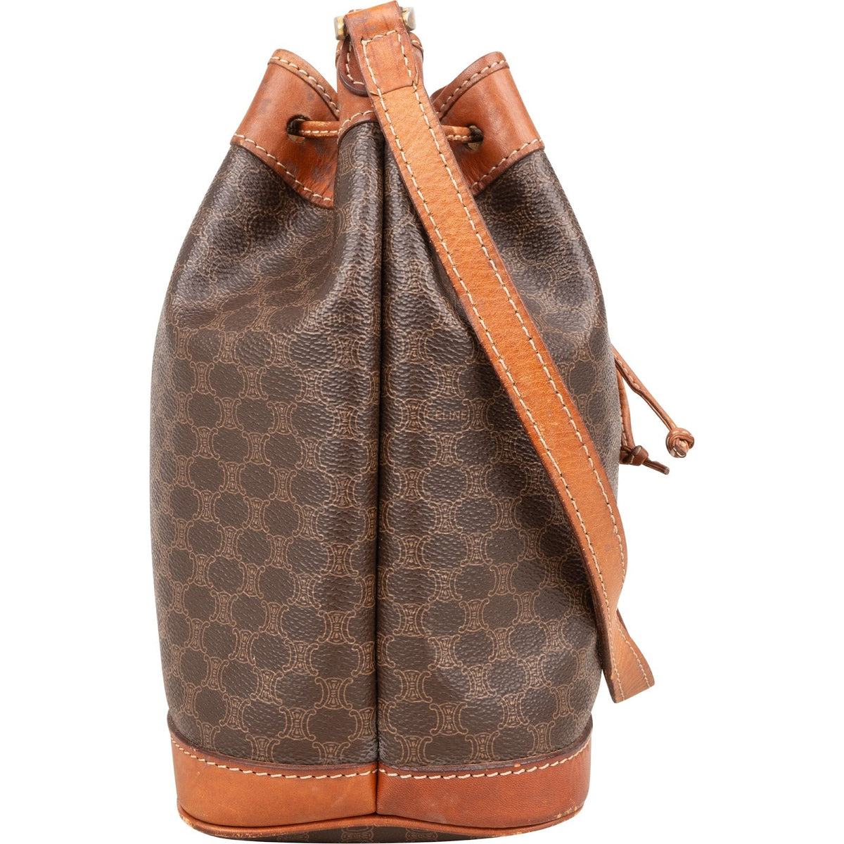 Celine Macadam Monogram Drawstring Bucket Crossbody Bag