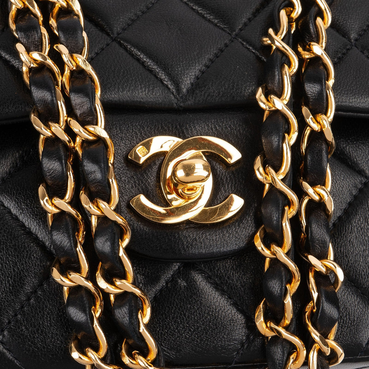 Chanel Quilted Lambskin Medium 24K Gold Double Flap Shoulder Bag