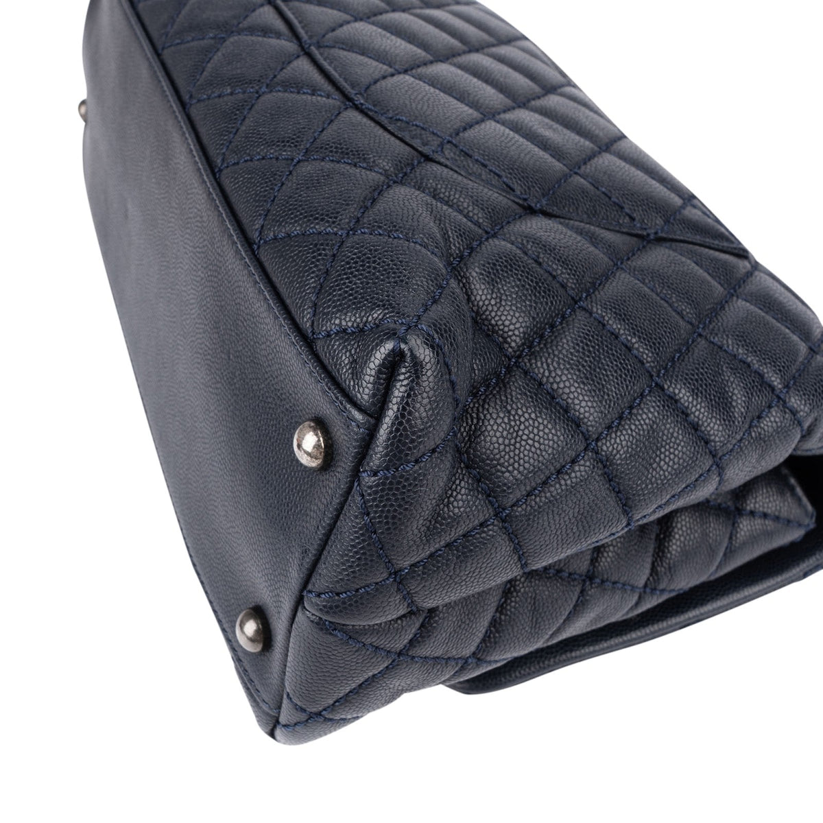 Chanel Quilted Caviar Leather Lizard Coco Handle Flap Handbag