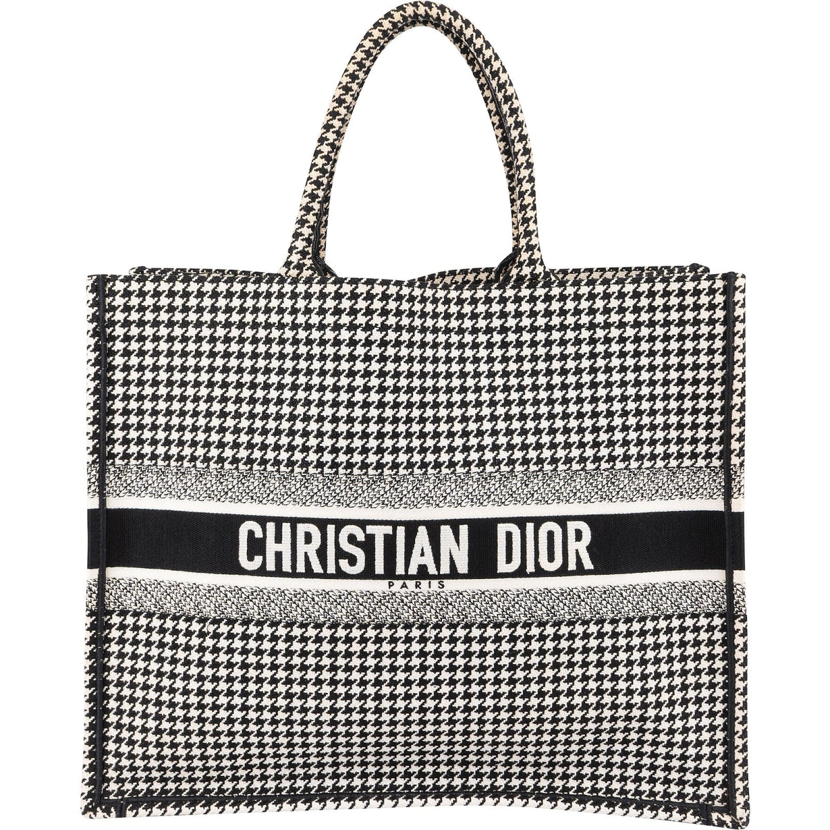 Christian Dior Houndstooth Monogram Canvas Book Tote Handbag