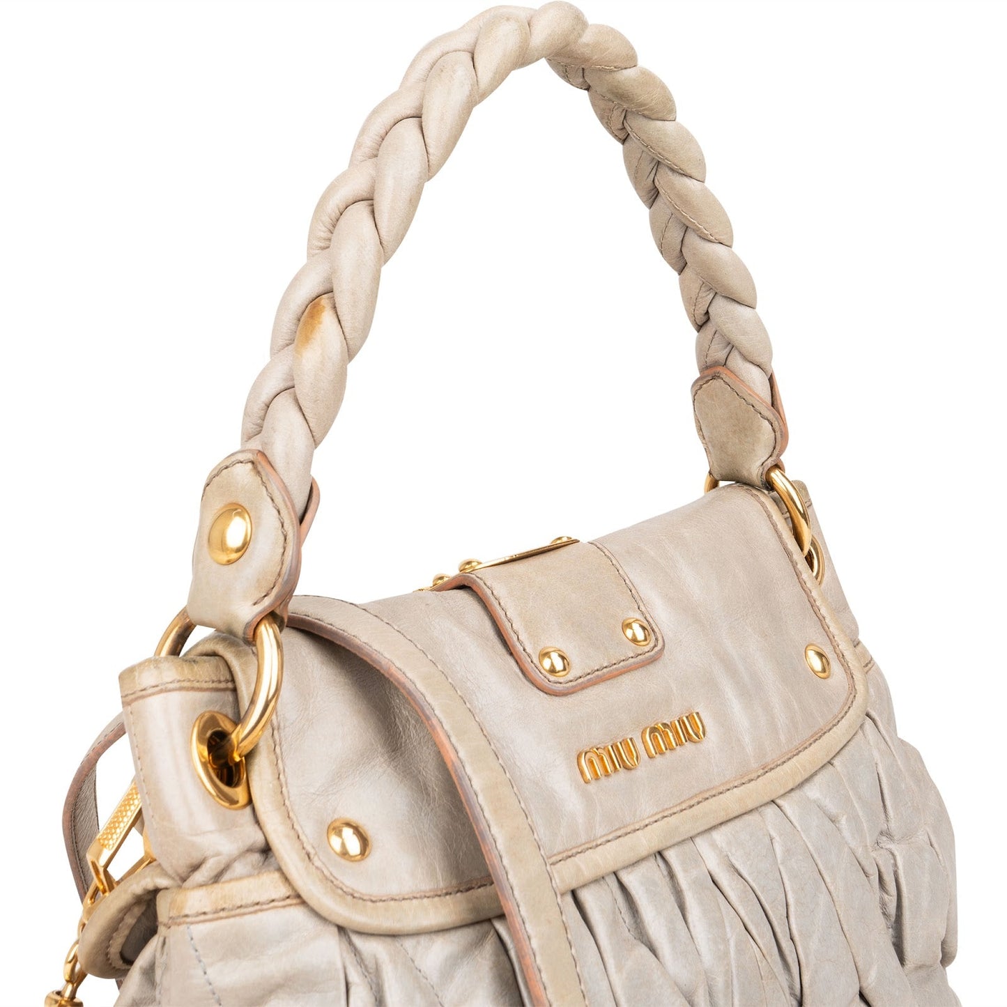 Miu Miu Quilted Vitello Leather Small City Handbag