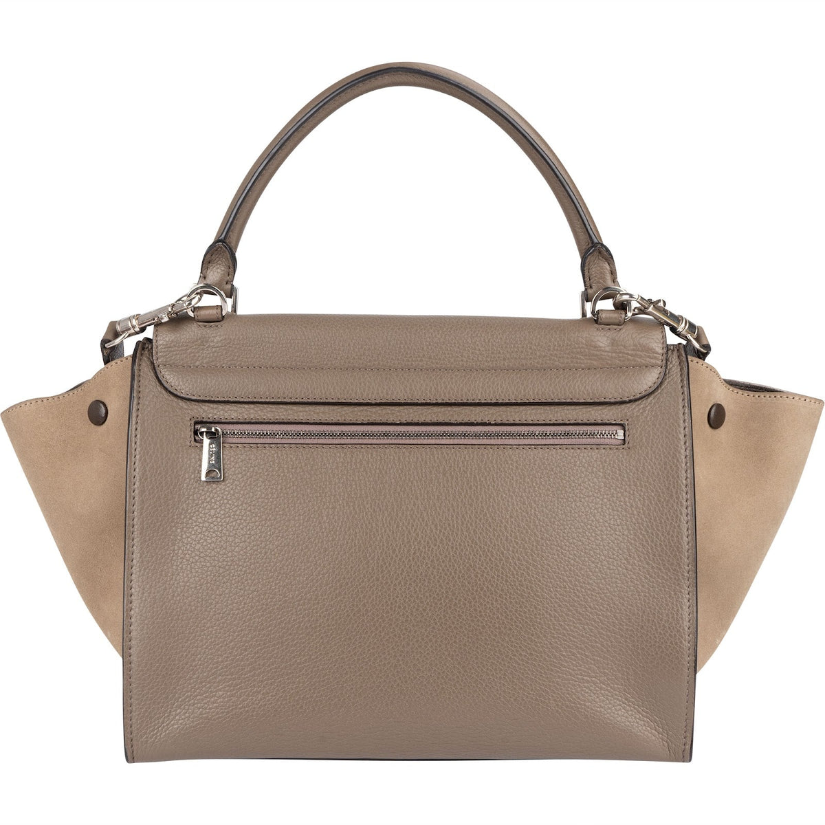 Céline Drummed Calfskin and Suede Trapeze Handbag