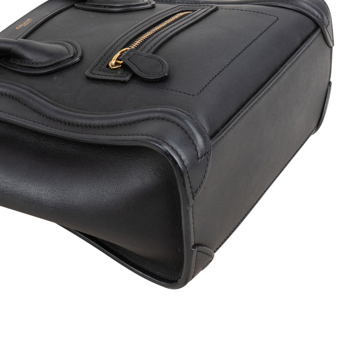 Celine Black Calfskin Leather Luggage Handbag