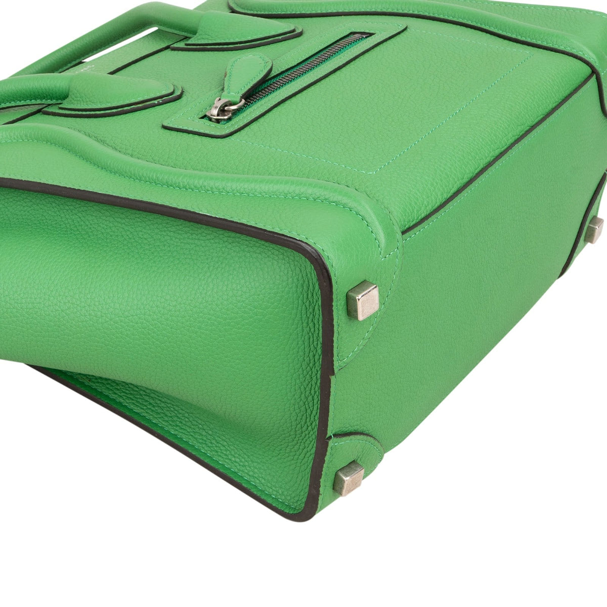 Céline Green Grained Calfskin Luggage Handbag