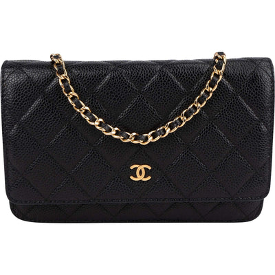 Chanel Quilted Caviar Leather CC Wallet On Chain Crossbody Bag