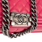 Chanel Pink Quilted Lambskin Large Boy Crossbody Bag