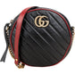 Gucci Quilted Leather Bicolor GG Marmont Round Crossbody Bag