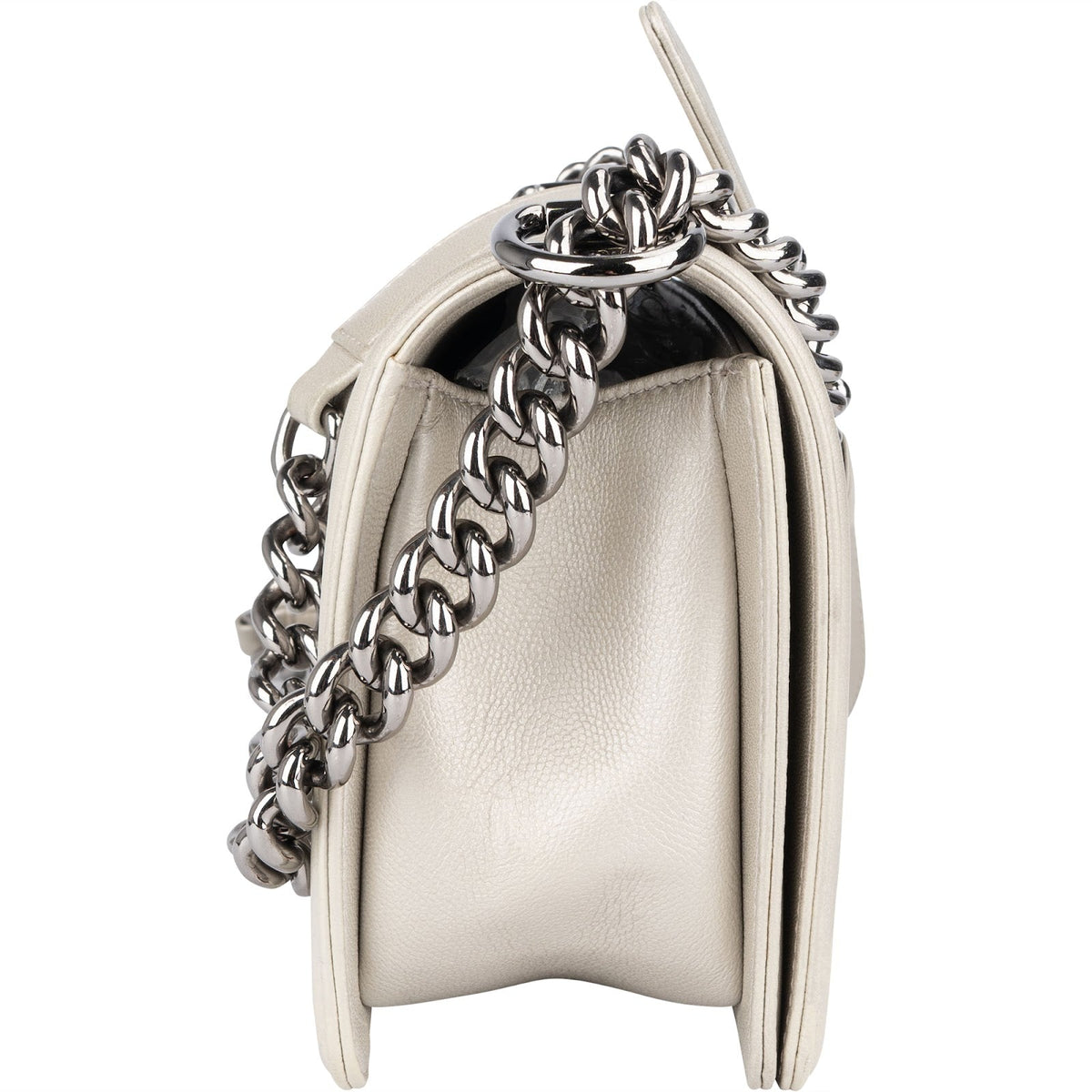 Chanel Quilted Calfskin Boy Single Flap Crossbody Bag