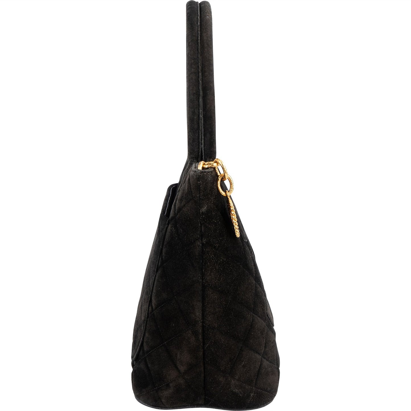 Chanel Quilted Suede Medallion Handbag