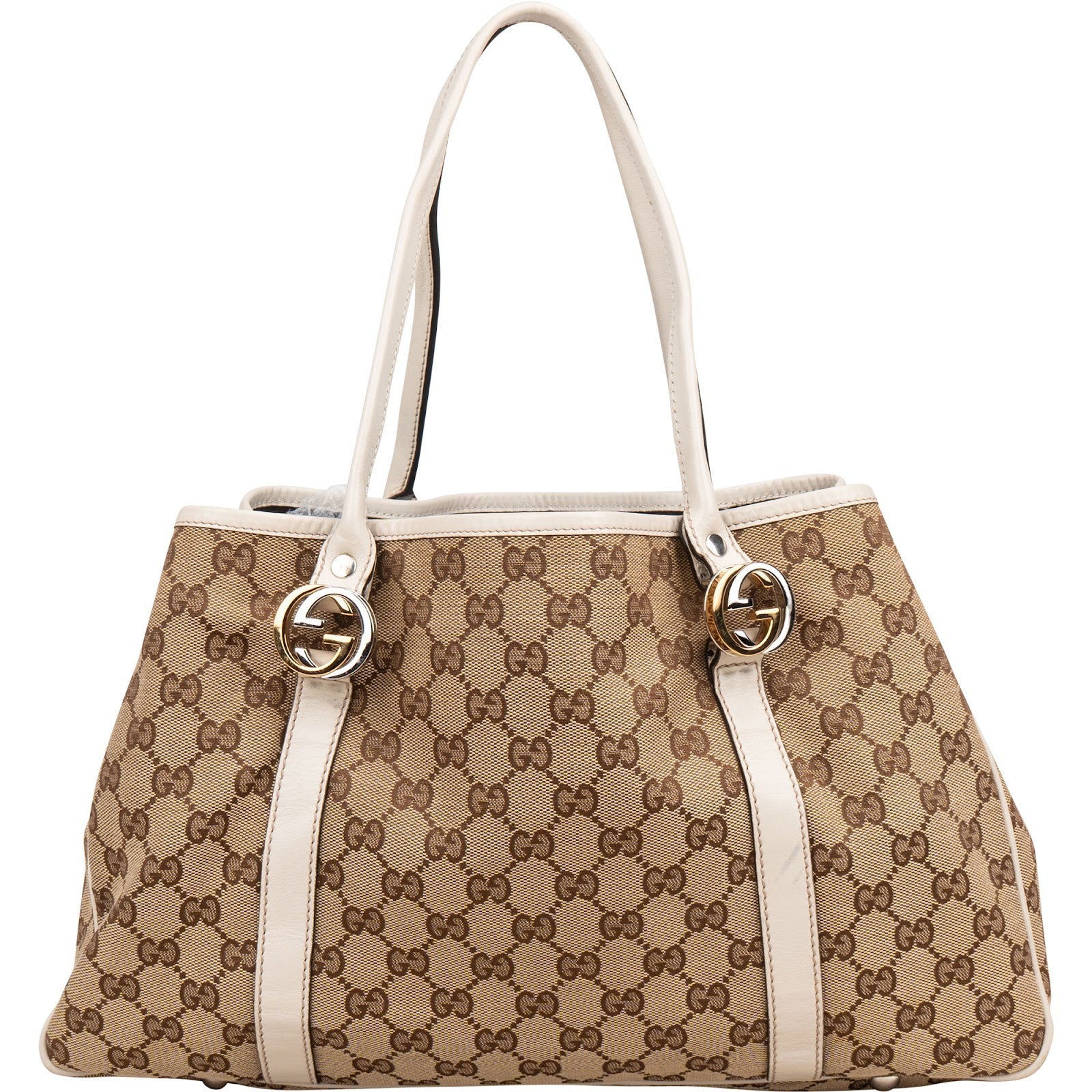 Gucci Monogram GG Twin Interlocking G  Shoulder Bag