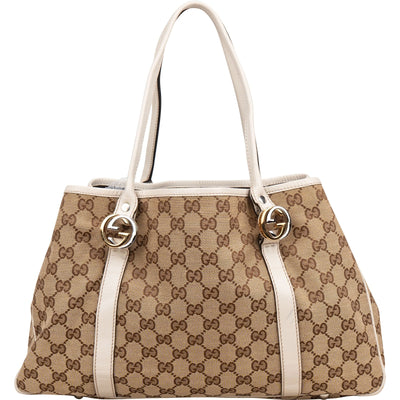 Gucci Monogram GG Twin Interlocking G  Shoulder Bag
