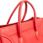 Céline Red Drummed Calfskin Large Luggage Handbag