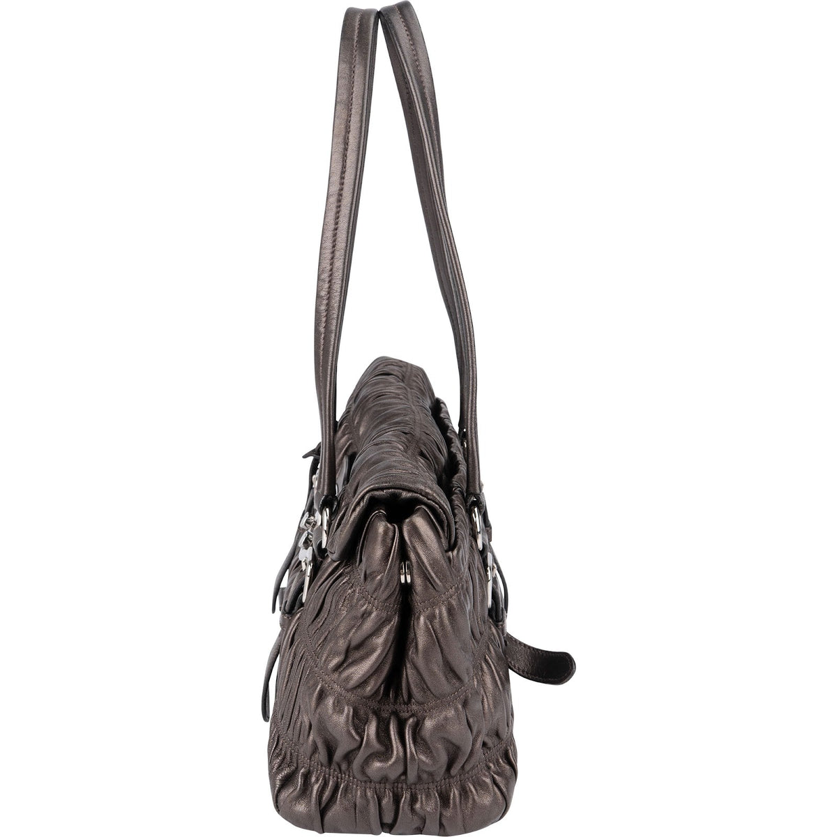 Prada Matelassé Nappa Leather Gaufre Coffer Satchel Shoulder Bag