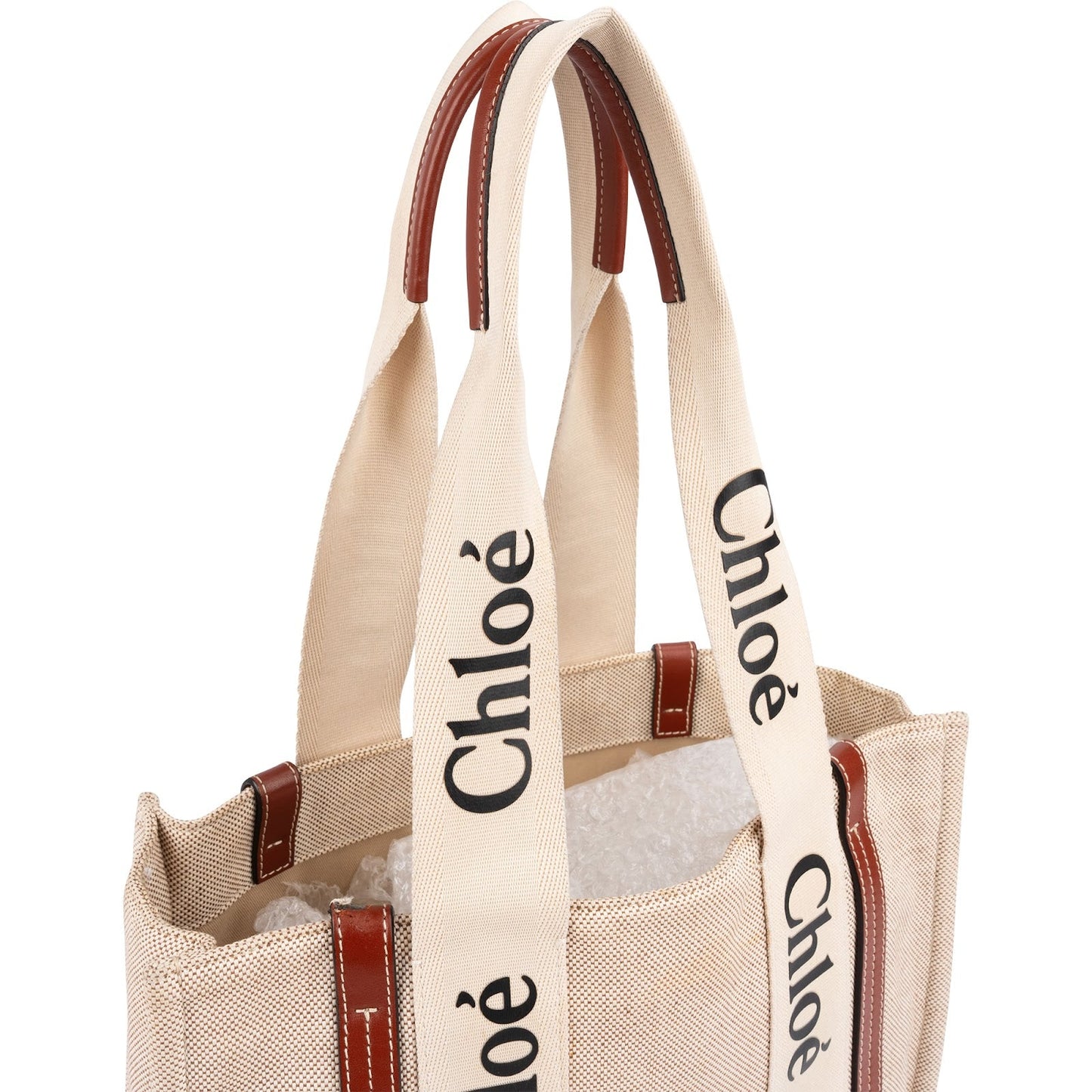 Chloé Canvas Medium Woody Tote Shoulder Bag